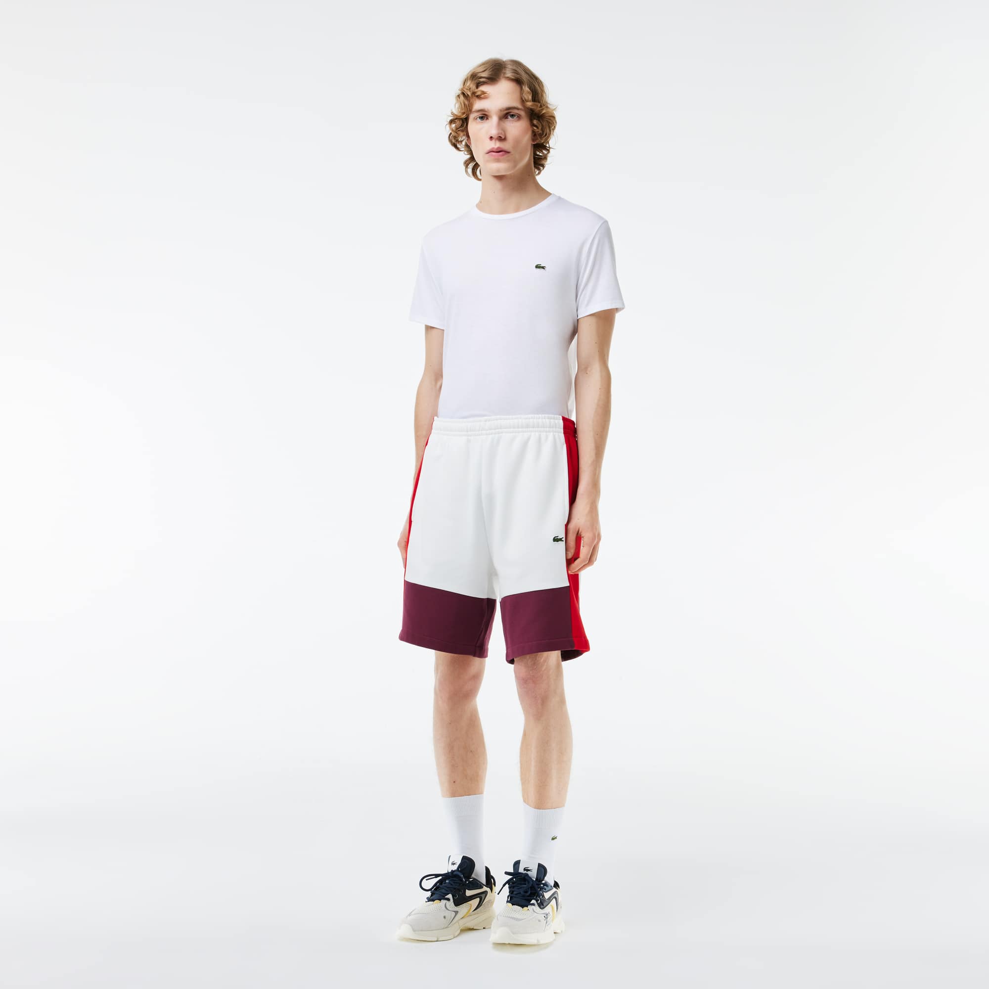 Lacoste Men's Regular Fit Colorblock Fleece Shorts - XL - 6