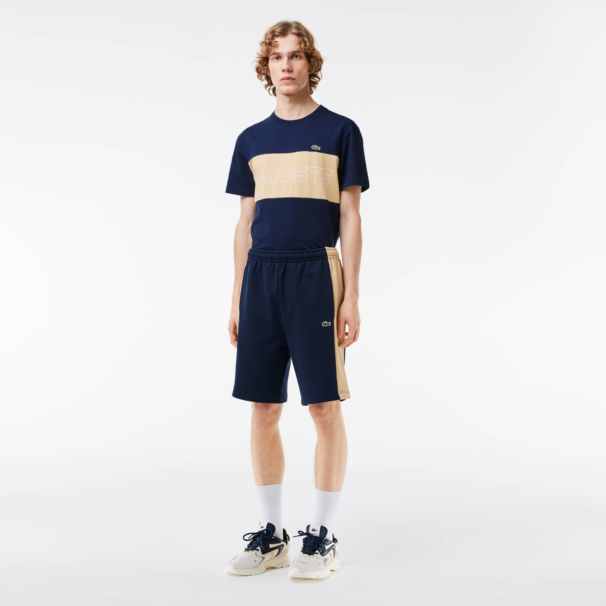 Lacoste Men's Regular Fit Colorblock Fleece Shorts - L - 5