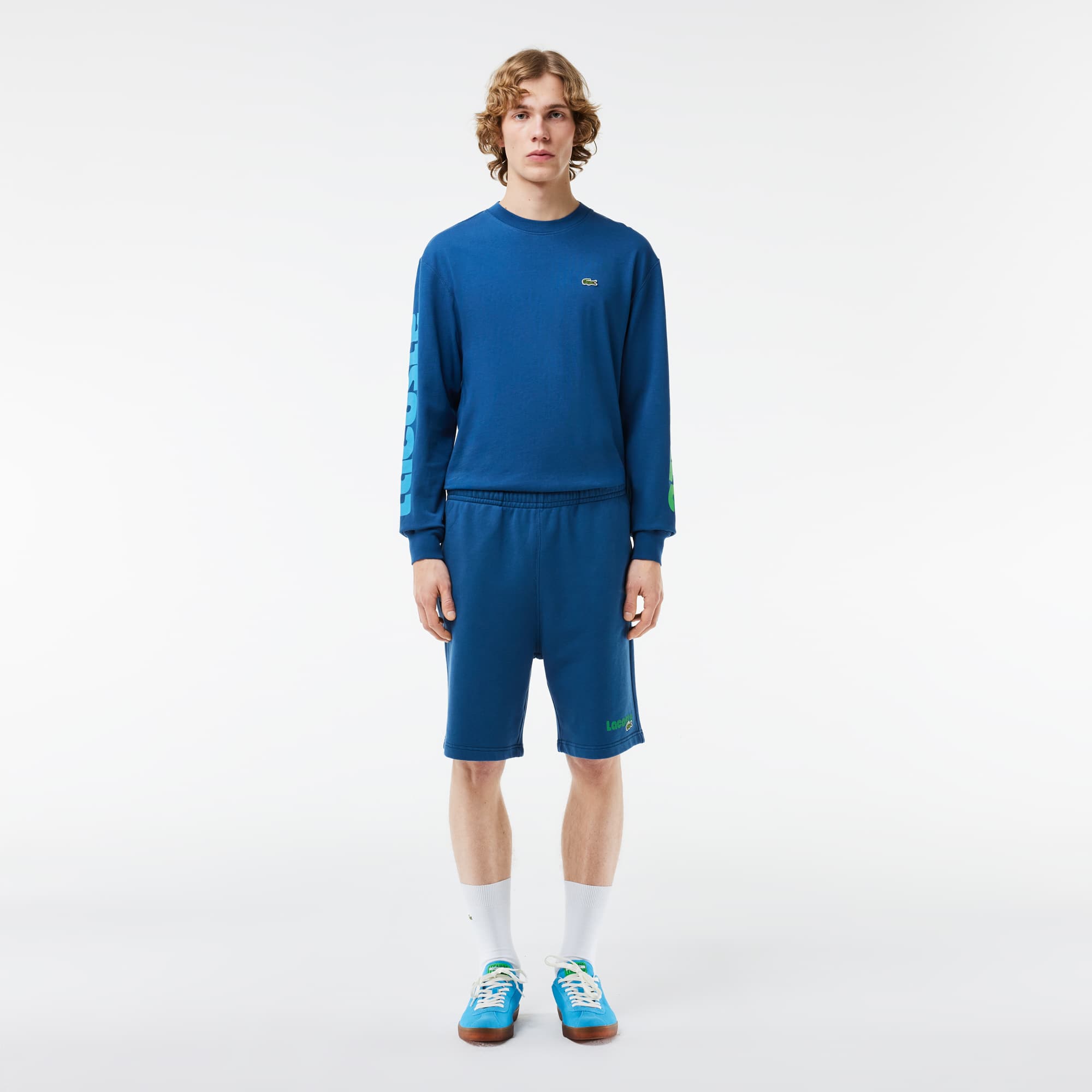 Lacoste Men's Regular Fit Washed Effect Printed Fleece Shorts  - L - 5