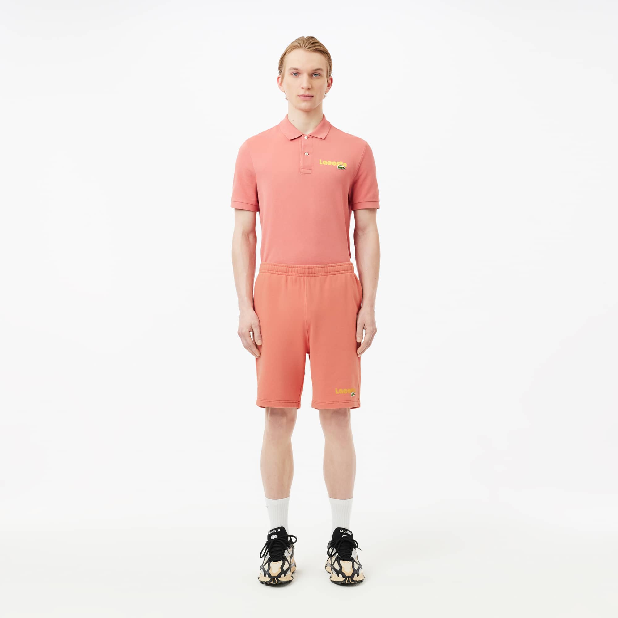 Lacoste Men's Regular Fit Washed Effect Printed Fleece Shorts  - S - 3