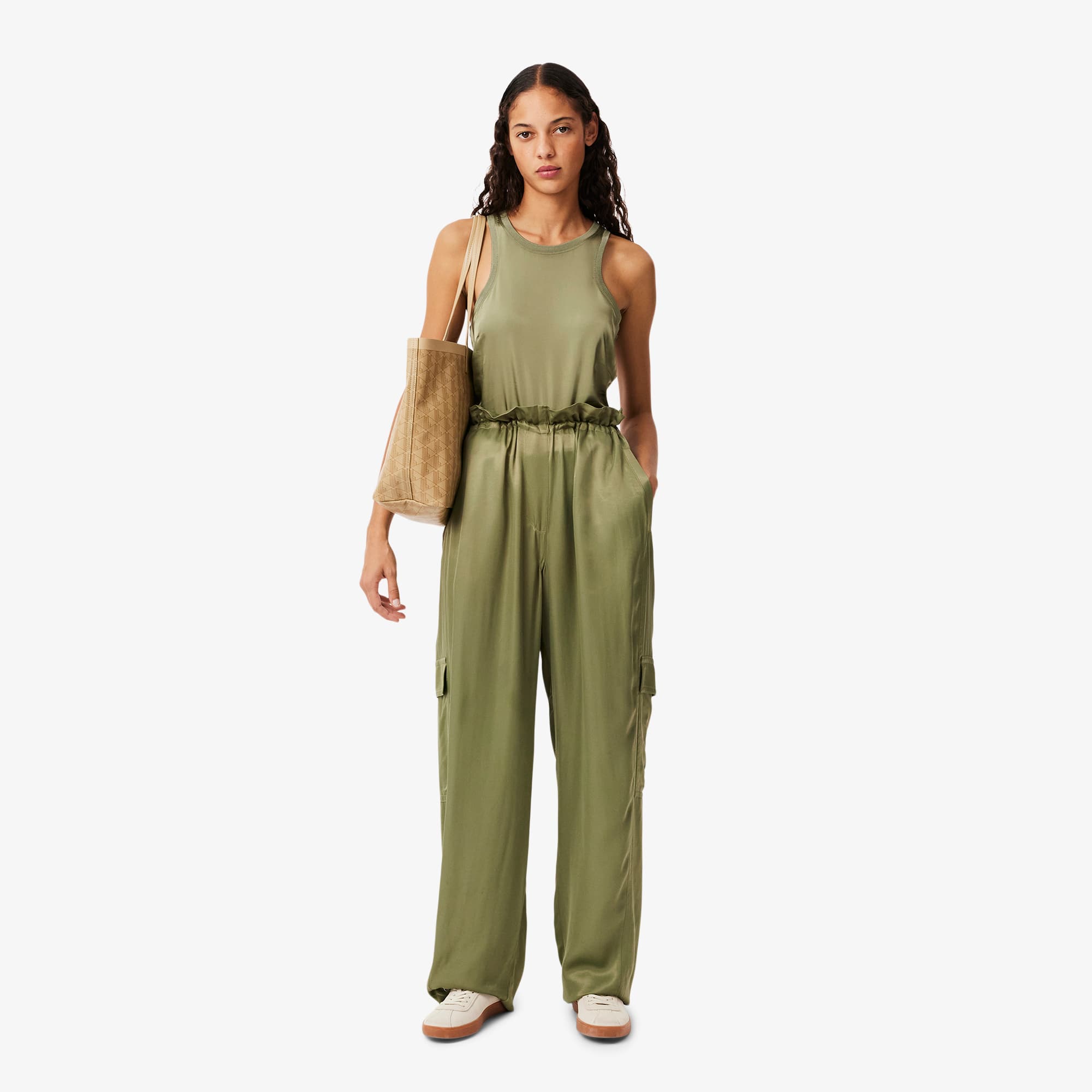 Lacoste Women's Oversized Cargo Pocket Pants - 36
