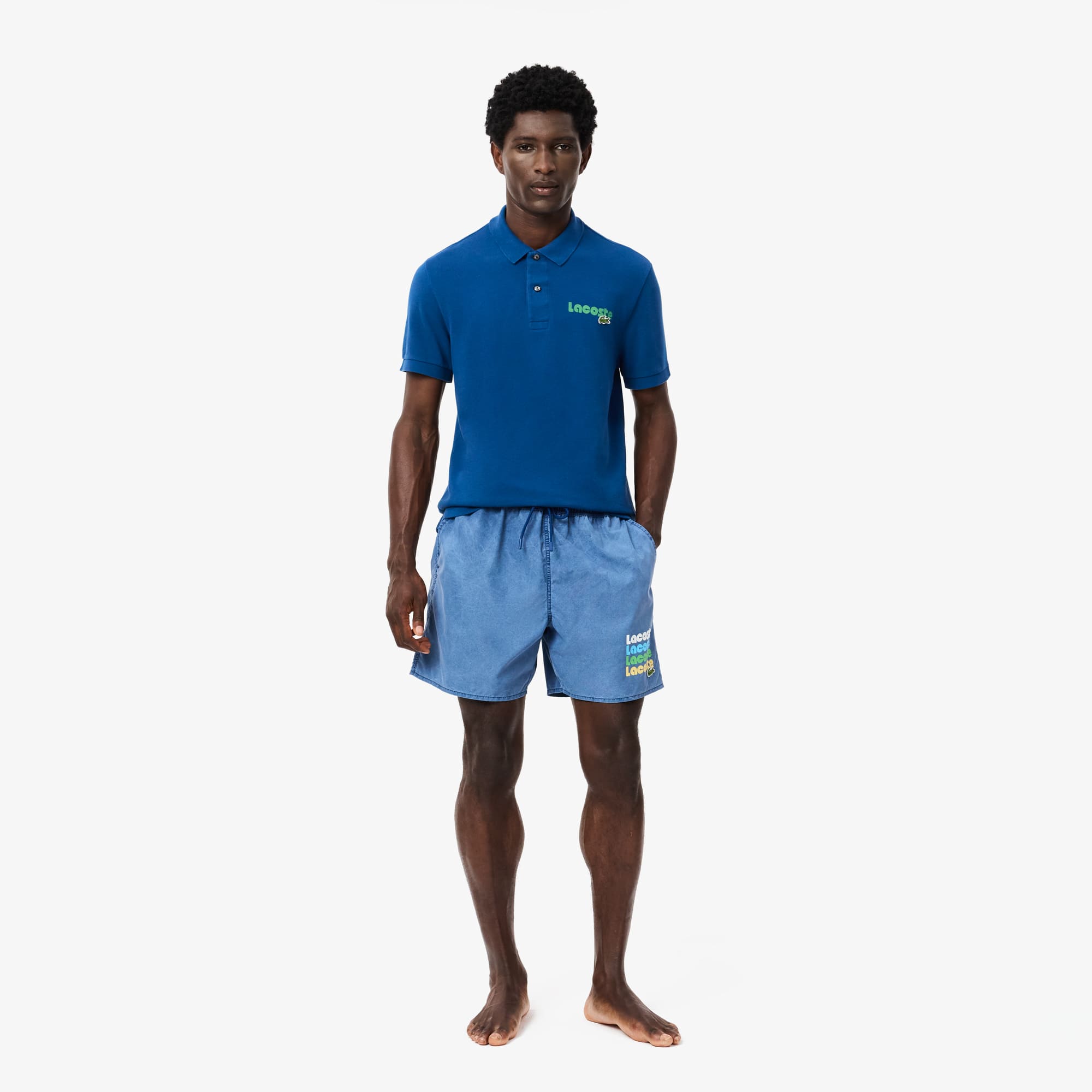 Lacoste Men's Washed Effect Swim Trunks