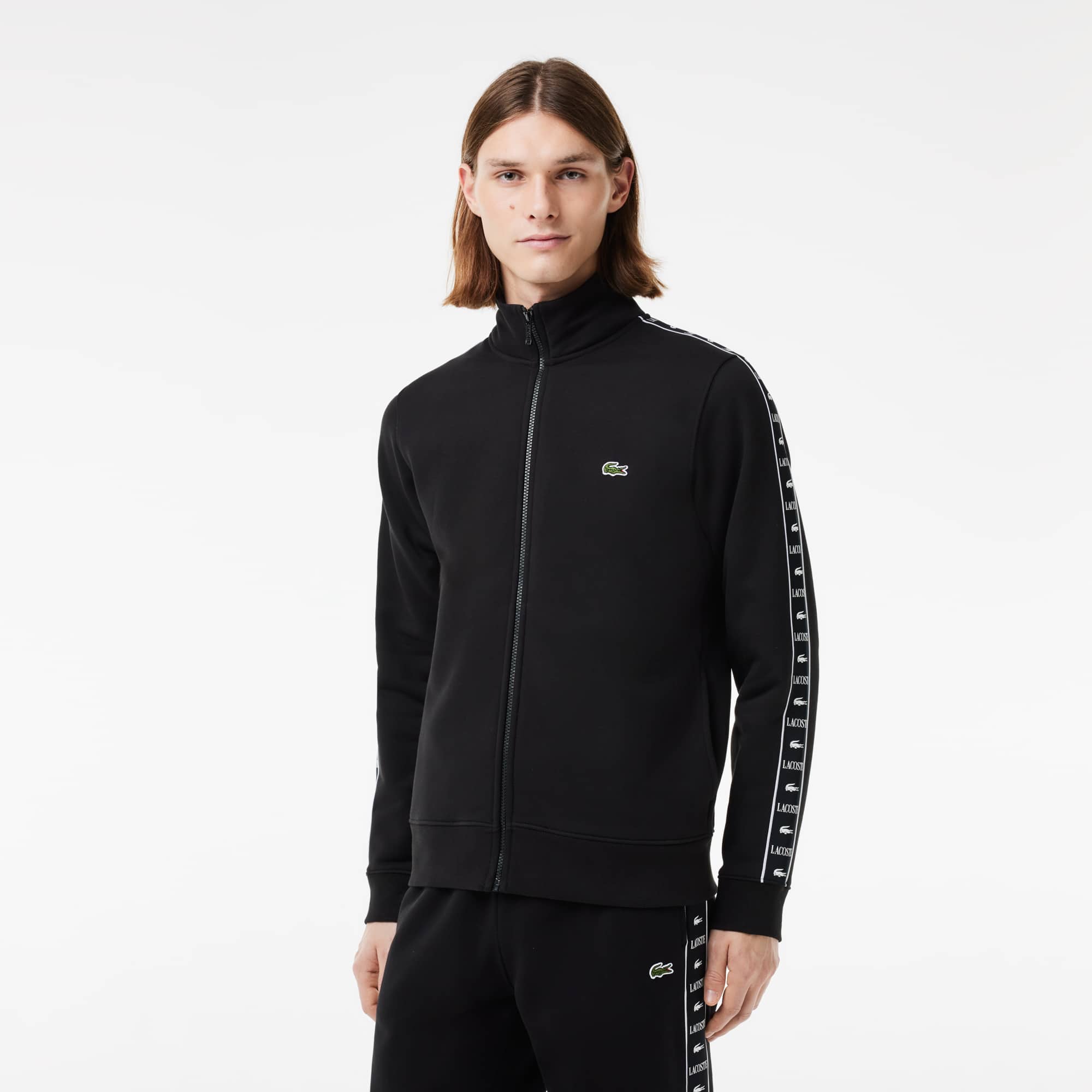 Lacoste Men's Logo Stripe Zip-Up Sweatshirt - XL - 6