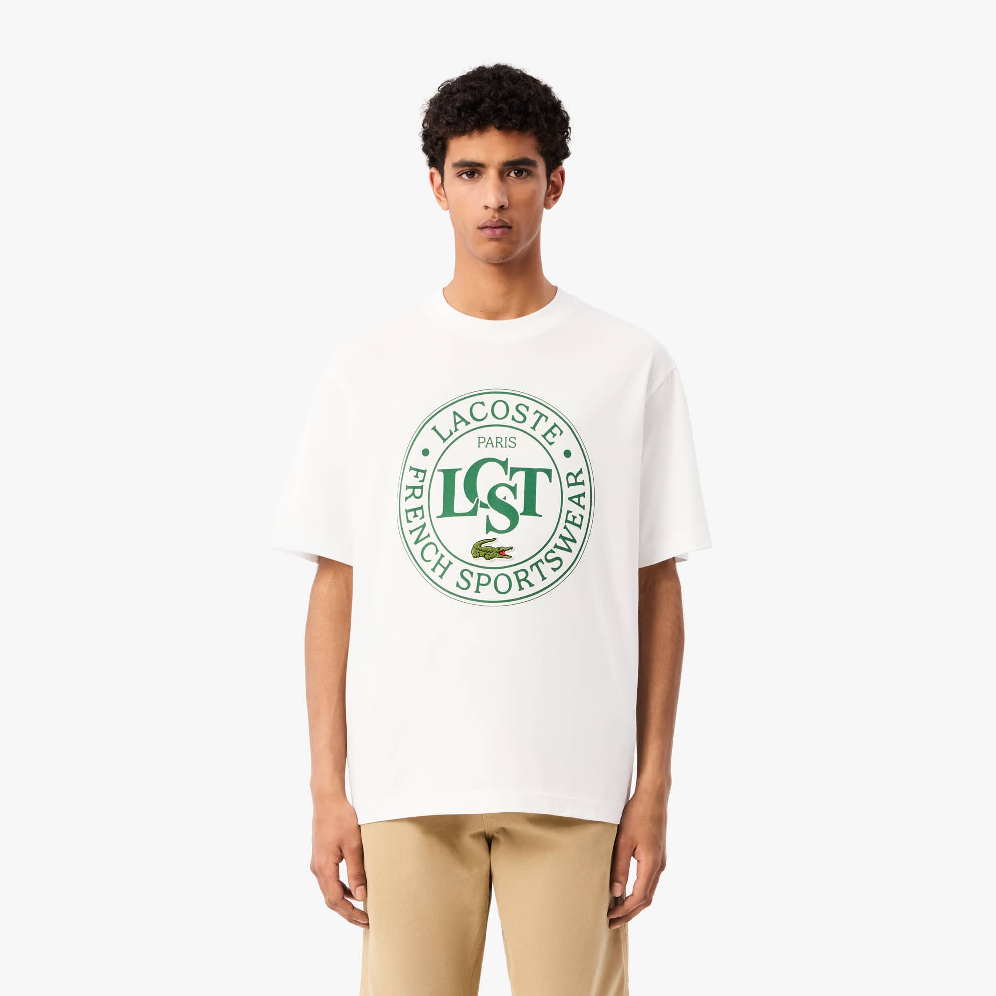 Lacoste Men's Loose Fit Heavy Cotton Printed T-Shirt - XL - 6