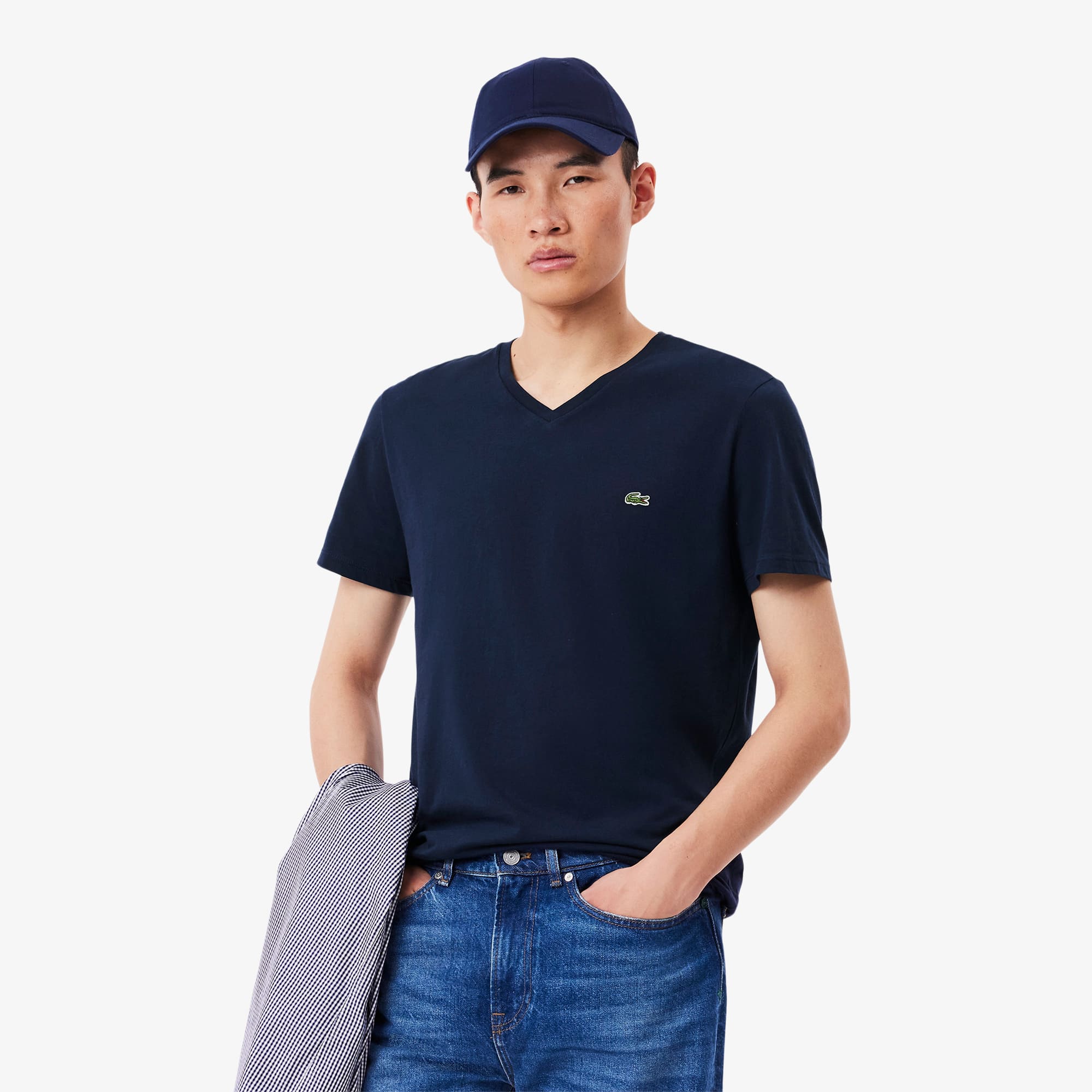 Lacoste Men's Lightweight Pima Cotton V-Neck T-Shirt - 3XL - 8