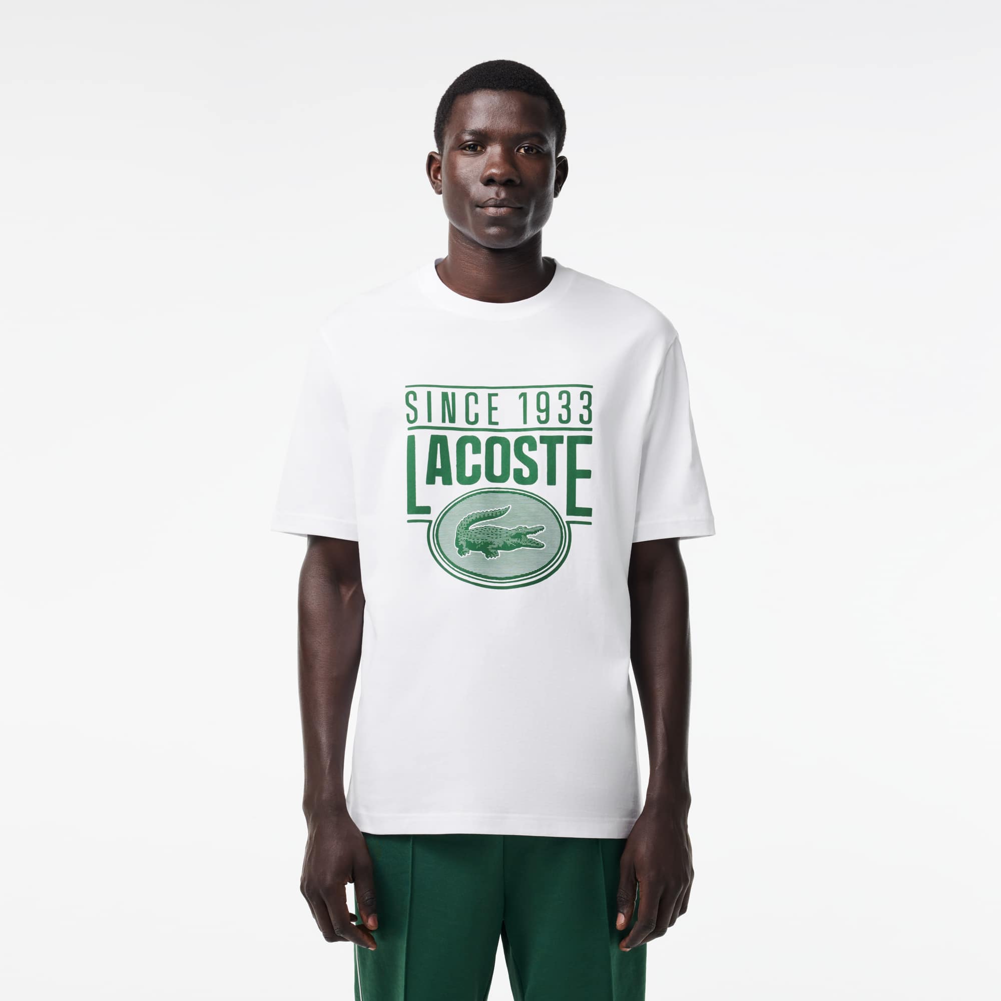 Lacoste Men's Loose Fit Heavy Cotton Printed T-Shirt - 3XL - 8