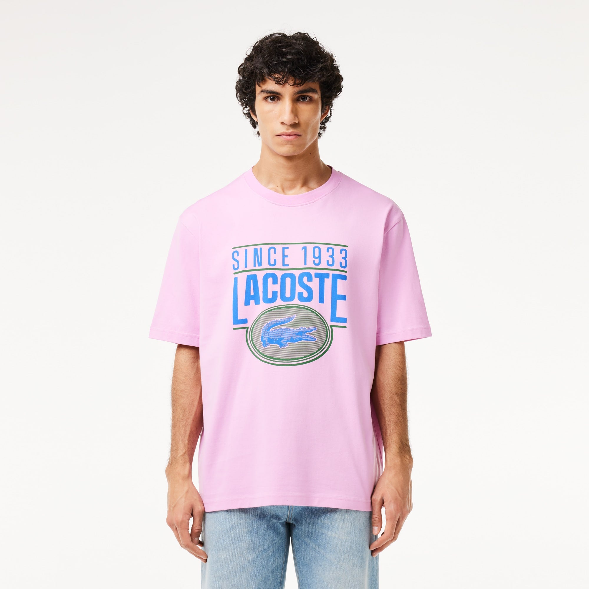 Lacoste Men's Loose Fit Heavy Cotton Printed T-Shirt - M - 4