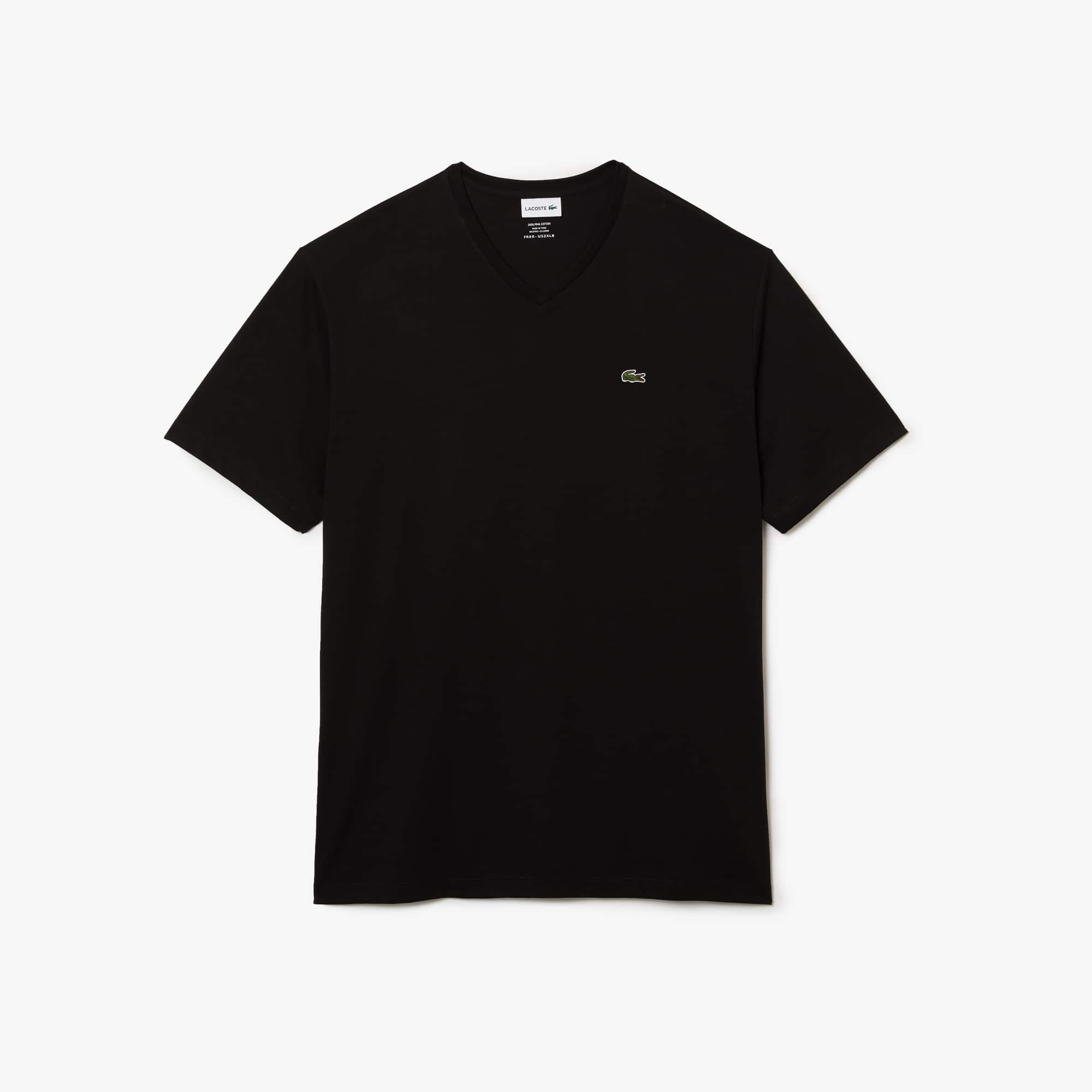 Lacoste Men's Big Fit V-Neck Pima T-Shirt - 3XL Big