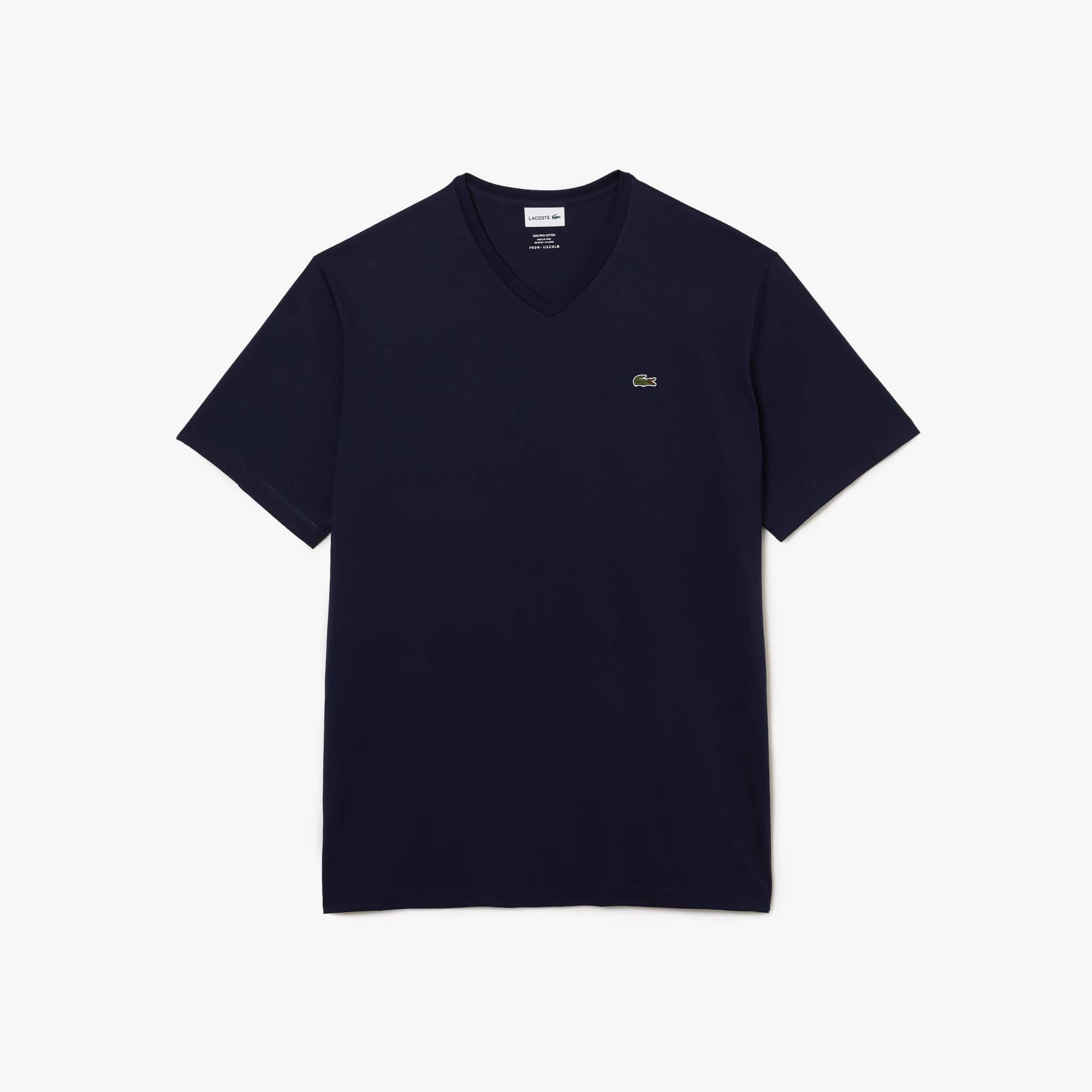 Lacoste Men's Big Fit V-Neck Pima T-Shirt - XL Big