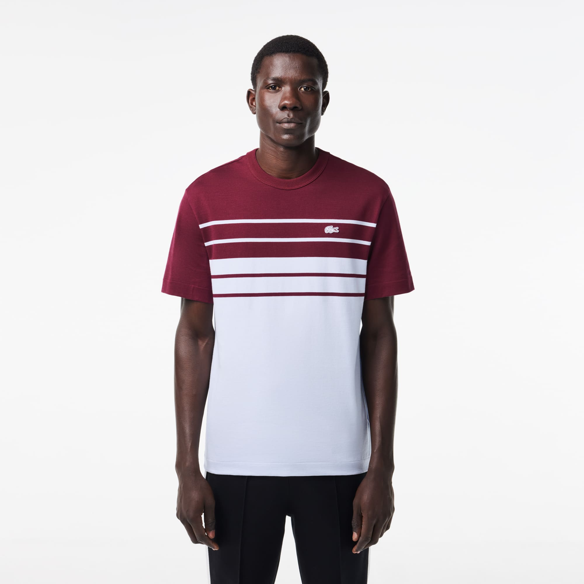Lacoste Men's Made In France Striped Heavy Cotton T-Shirt - 3XL - 8