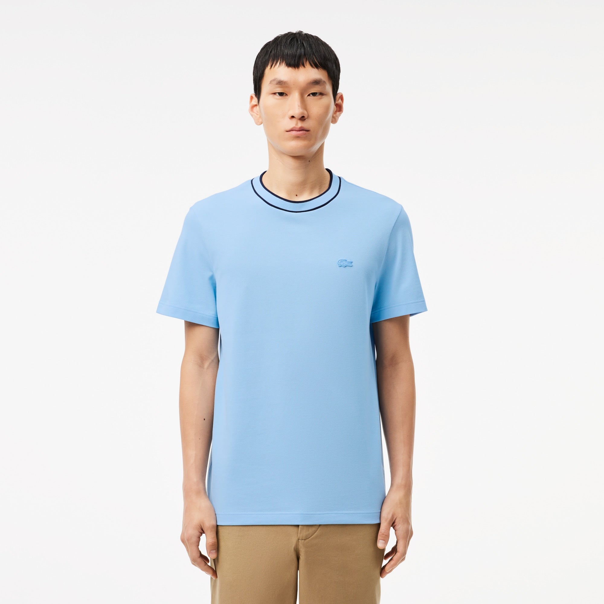 Lacoste Men's Stretch PiquŽ Striped Collar T-Shirt - XXL - 7