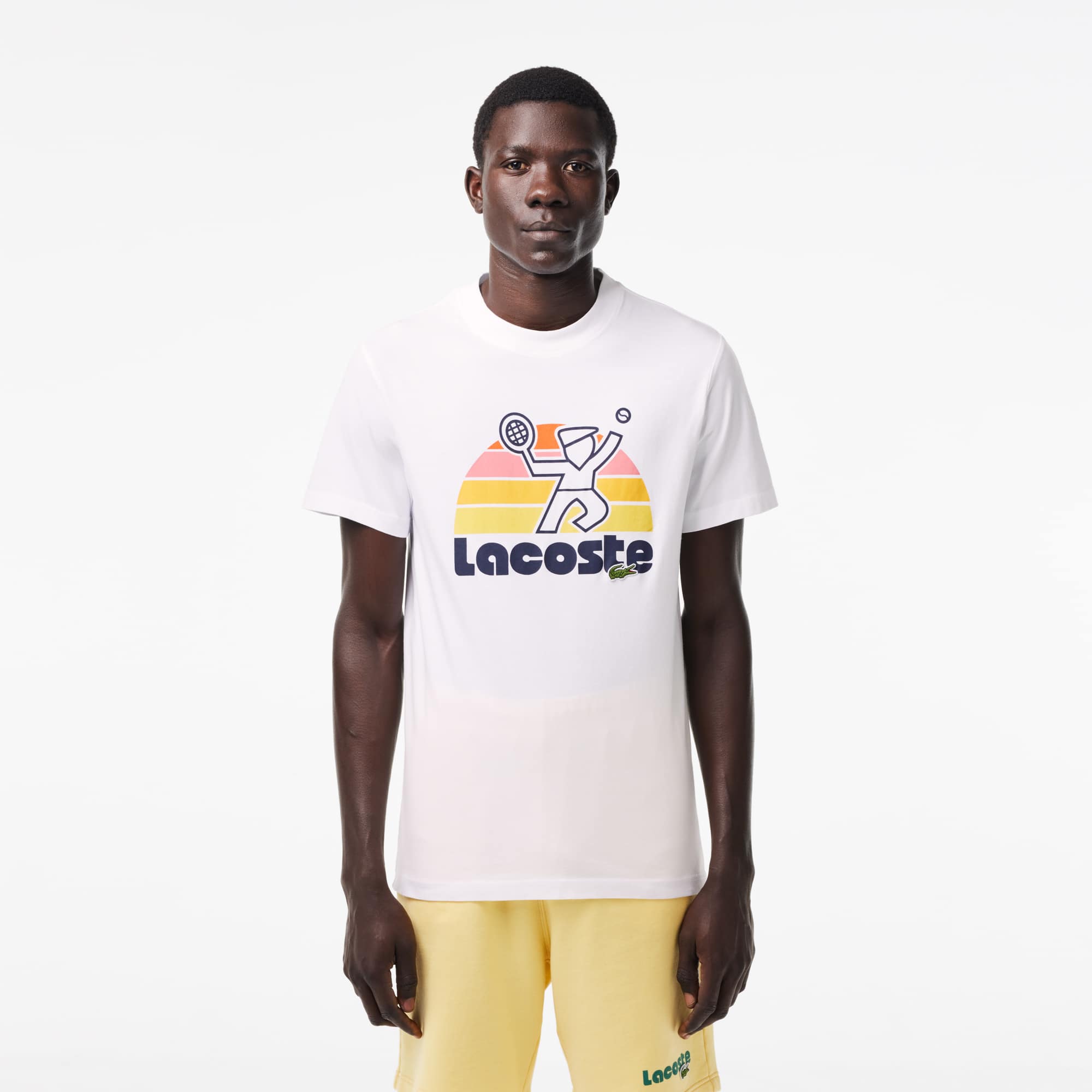Lacoste Men's Washed Effect Tennis Print T-Shirt - XXL - 7