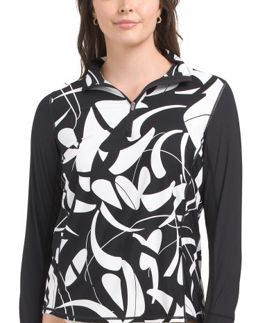 Whoopie Zip Front Swim Top for Women | Spandex/Nylon