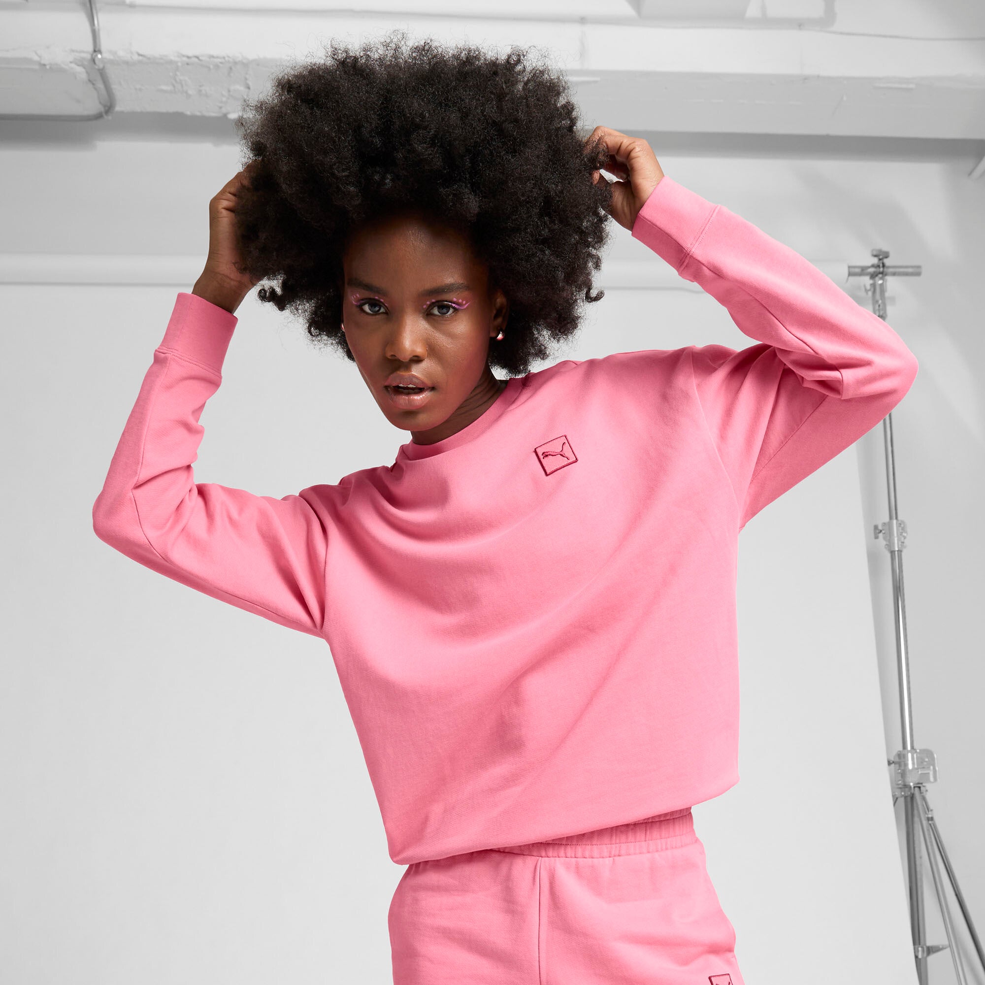 PUMA Essentials Elevated Women's Comfort Crew Sweatshirt in Pink, Size XL