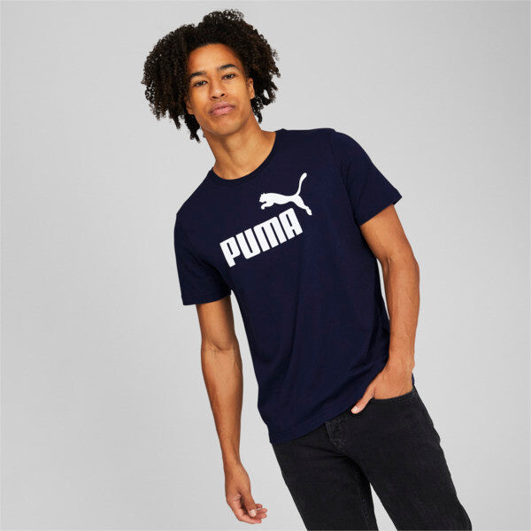 PUMA Essentials Men's Logo T-Shirt in Peacoat, Size M