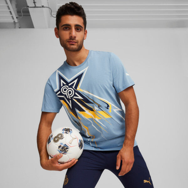 PUMA x CHRISTIAN PULISIC Men's Soccer Logo T-Shirt in Zen Blue, Size XS
