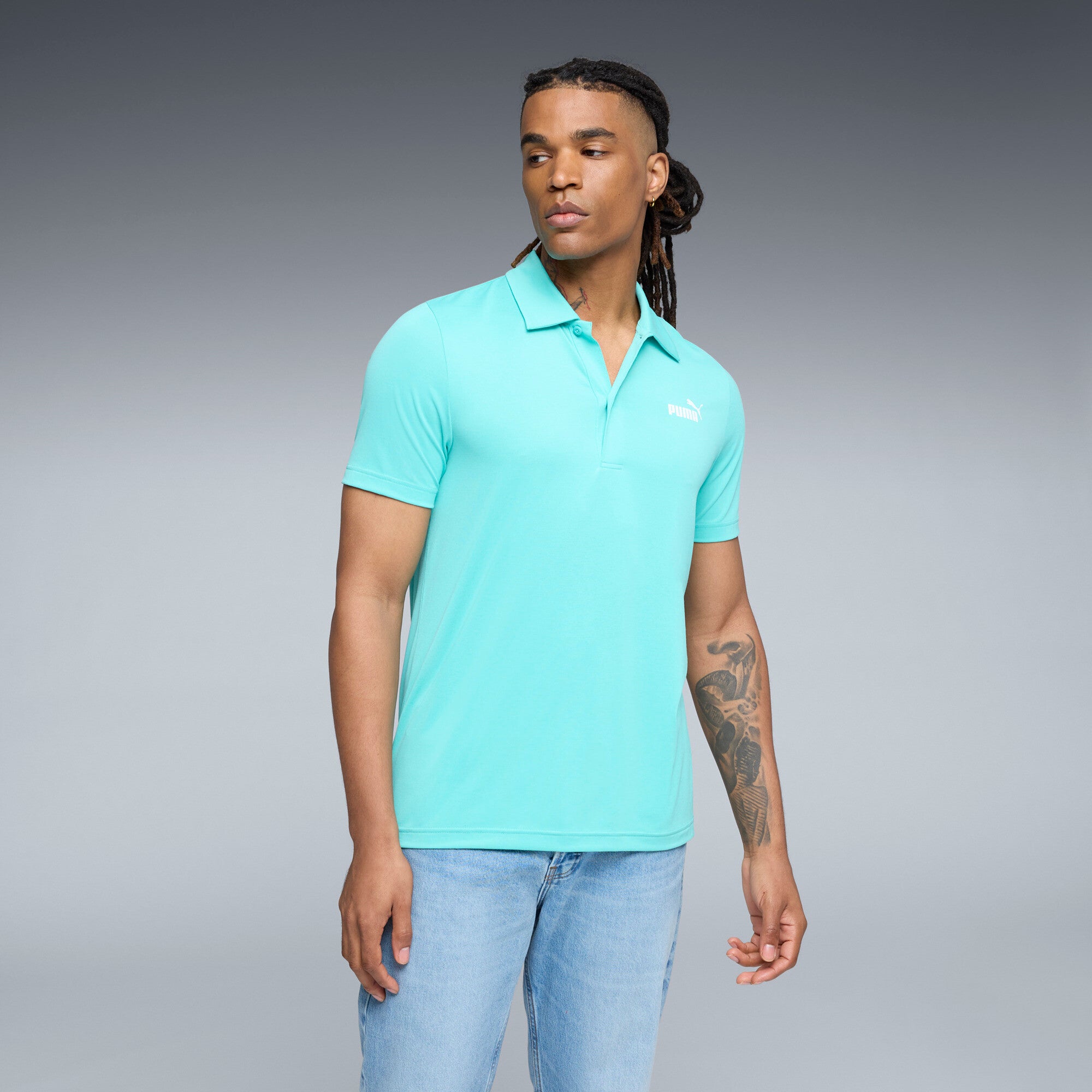PUMA Essentials All In Men's Polo Shirt in Green, Size XXL