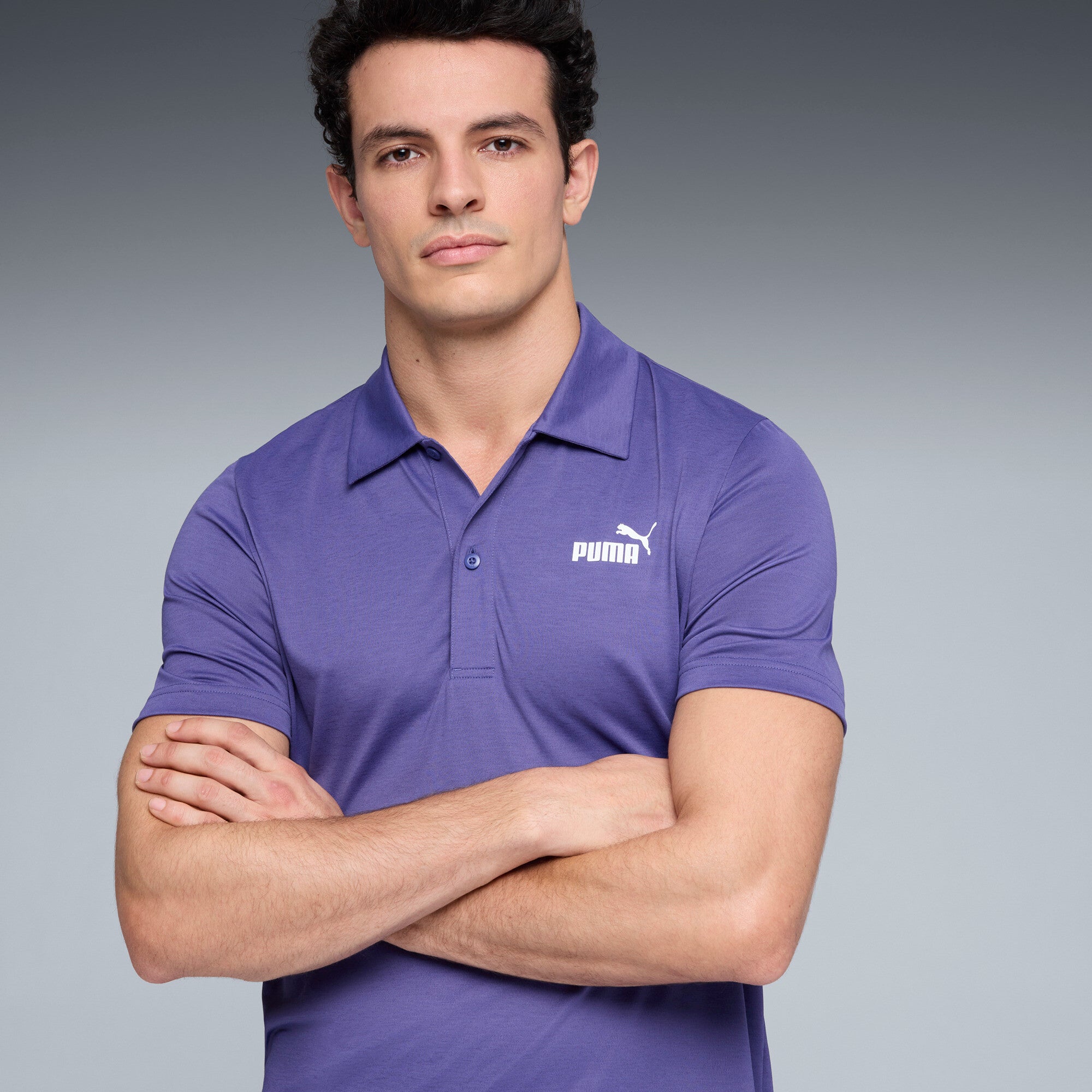PUMA Essentials All In Men's Polo Shirt in Blue, Size M