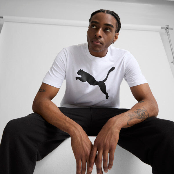PUMA Essentials Big Cat Men's T-Shirt in White, Size S