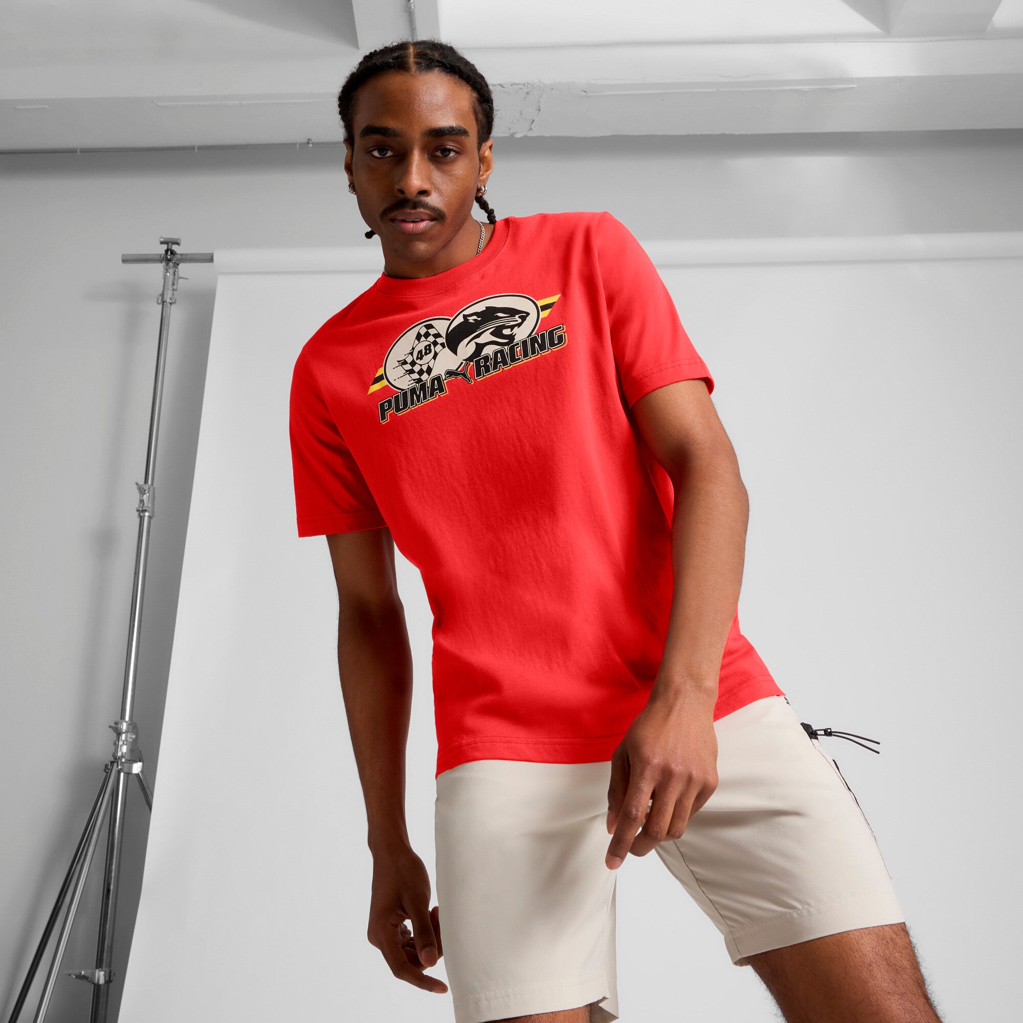 PUMA GRAPHICS Racing Men's T-Shirt in Red, Size XXL