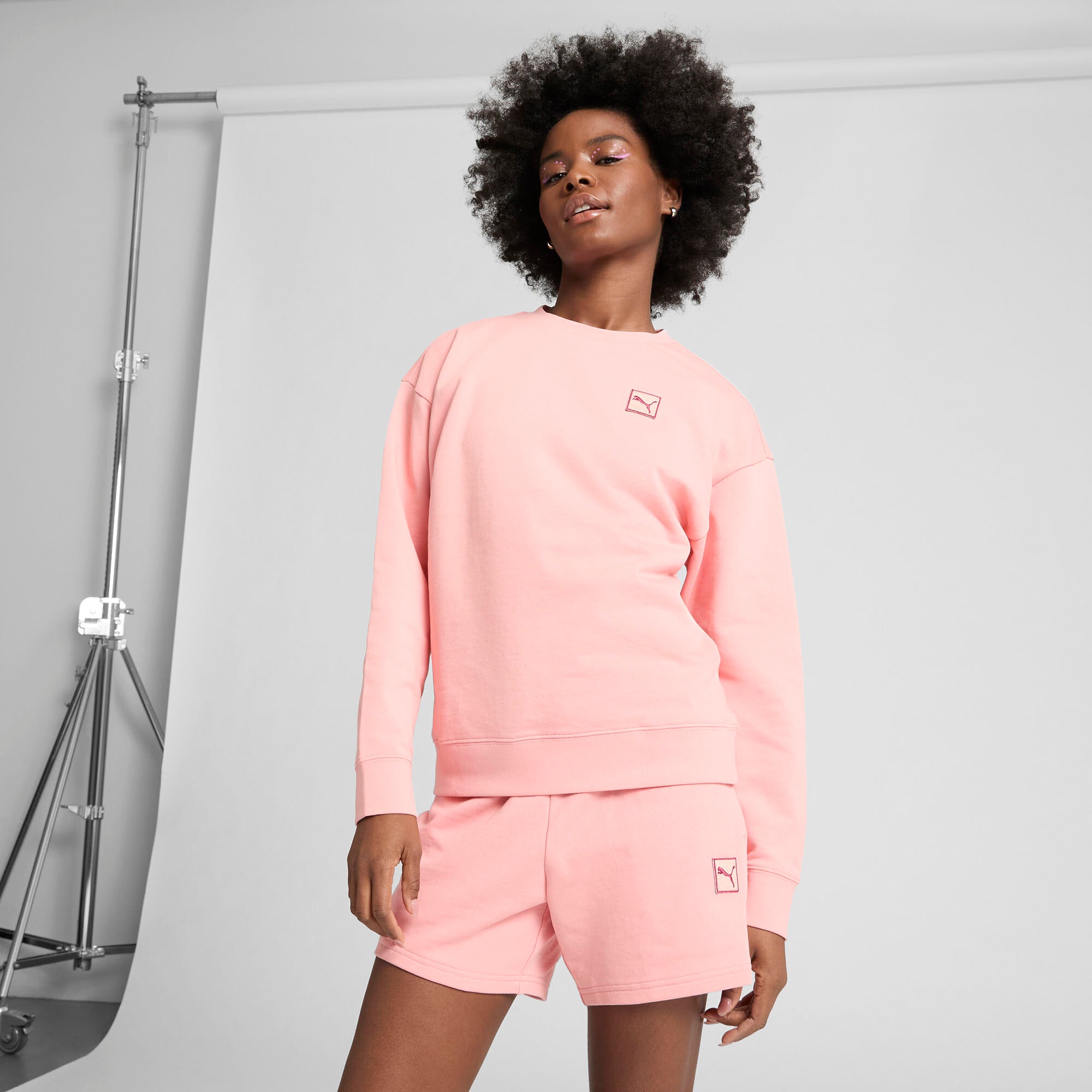 PUMA Essentials Elevated Women's Comfort Crew Sweatshirt in Pink, Size XS