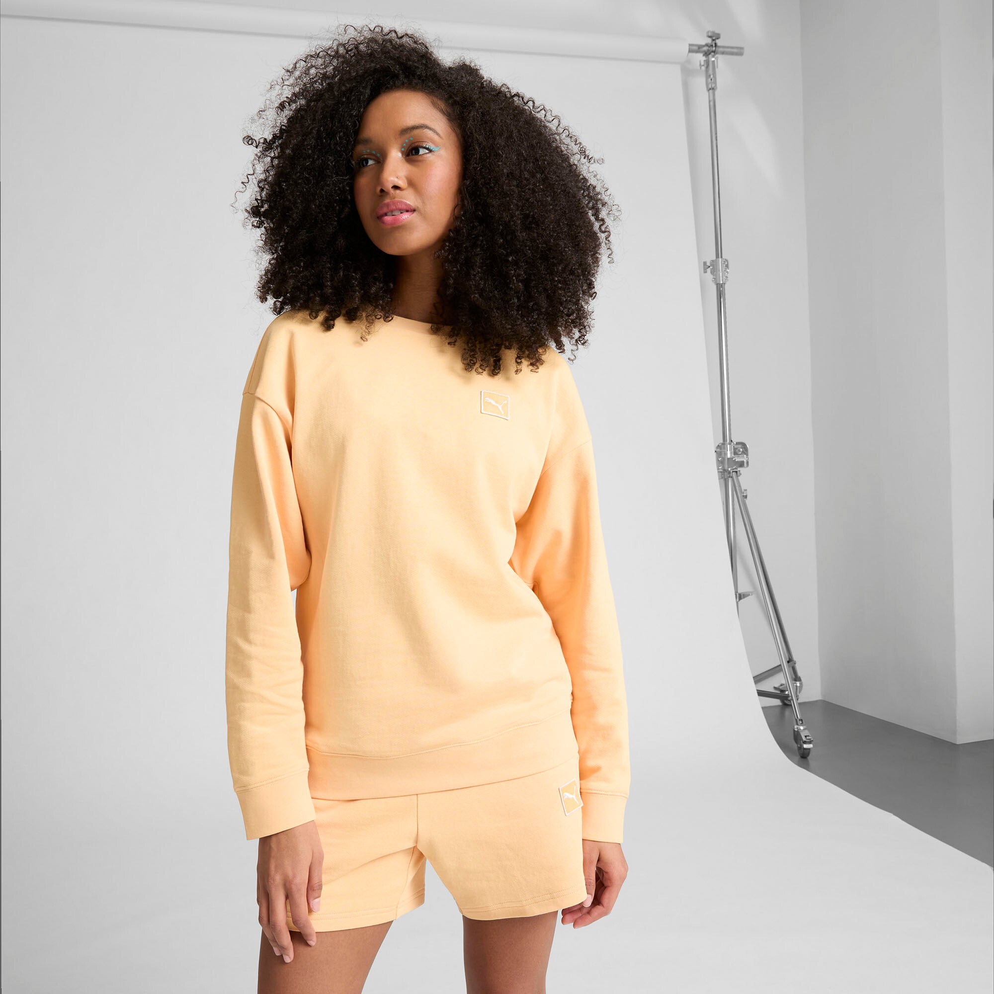 PUMA Essentials Elevated Women's Comfort Crew Sweatshirt in Orange, Size XL