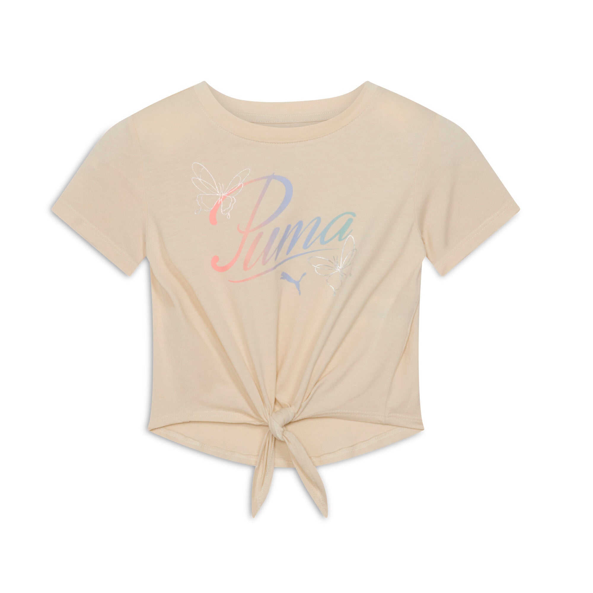 PUMA Butterfly Effect Little Kids' T-Shirt in Beige, Size 6