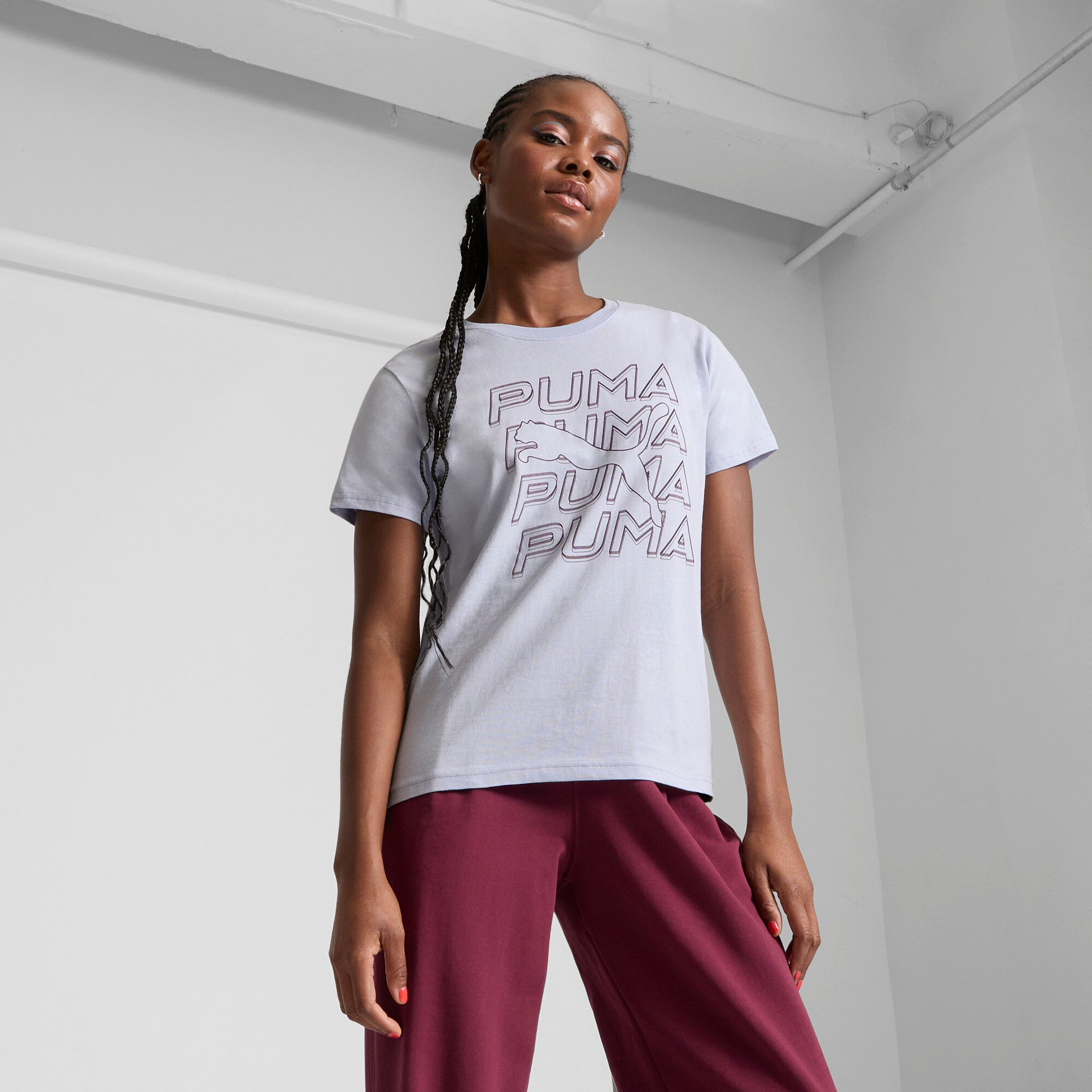 PUMA GRAPHICS Repeat Women's T-Shirt in Blue, Size XL