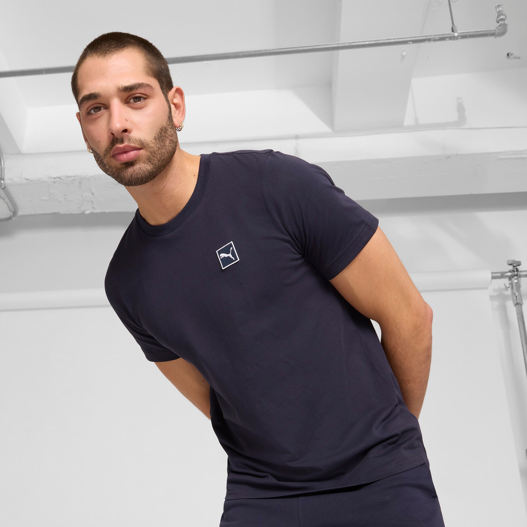 PUMA Essentials Elevated Men's T-Shirt in Blue, Size M