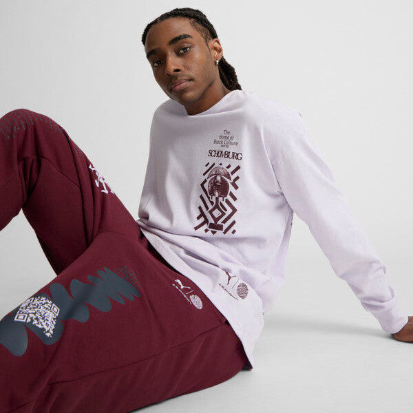 PUMA We Are Legends x Schomburg Men's Long Sleeve T-Shirt in Spring Lavender, Size M