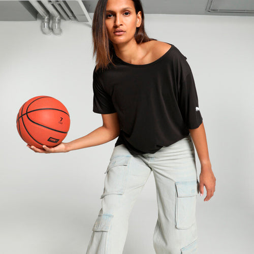 PUMA STEWIE x TOKYO NIGHTS Women's Basketball T-Shirt in Black, Size XS